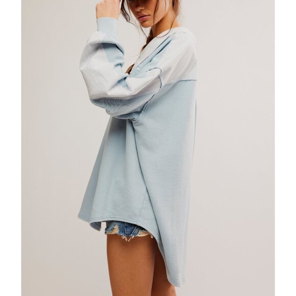 FREE PEOPLE Madeleine Sweatshirt / Winter Sky Combo - Picture 6 of 10